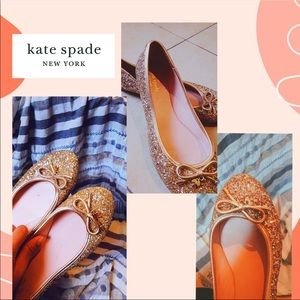 Glittery beautiful gently used Kate spade flats 🤩